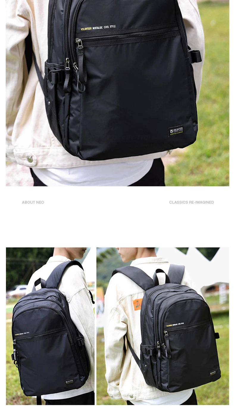 Volunteer Backpack for Men 2023 New Fashionable Large Capacity High Quality Laptop Waterproof Travel Casual Bags1801-08