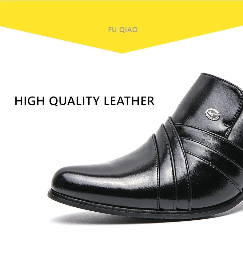 New Business Formal Oxford Shoes for Men Casual Wedding Office Party High Heels Shoes Classic Men Shoes PU Leather Dress Shoes