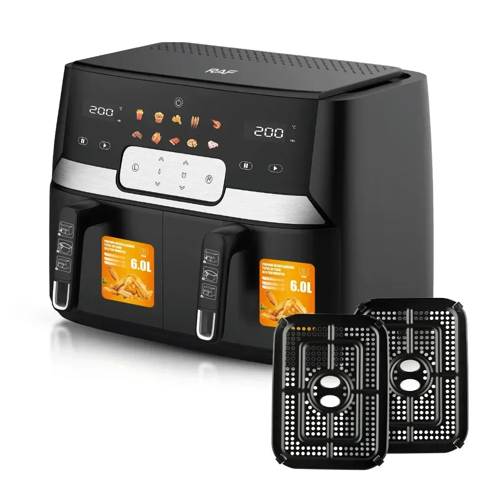 In Stock 12L Digital Double Drawer Multicooker with Air Fryer Air Fryer Tongs Air Fryer Cooking Guide Uk