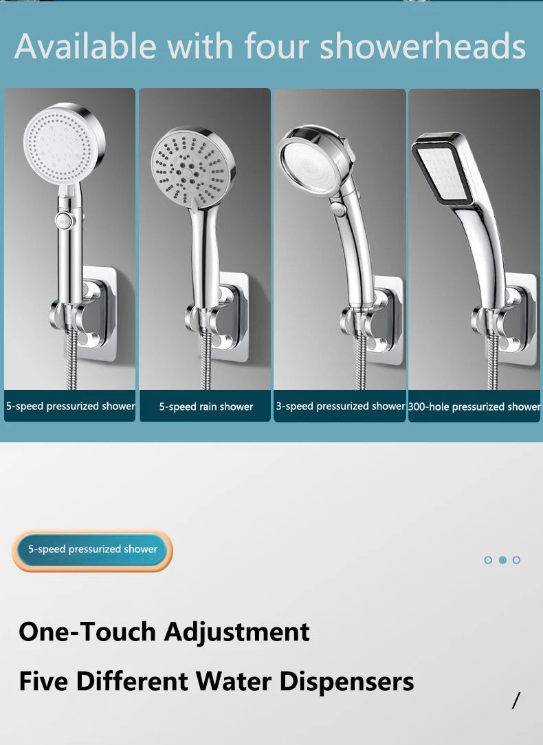 150MM Rainfall Thermostat Bathroom Shower Faucet Set Handheld Booster Showerhead Wall Mounted Brass Bath Hot & Cold Mixer Taps