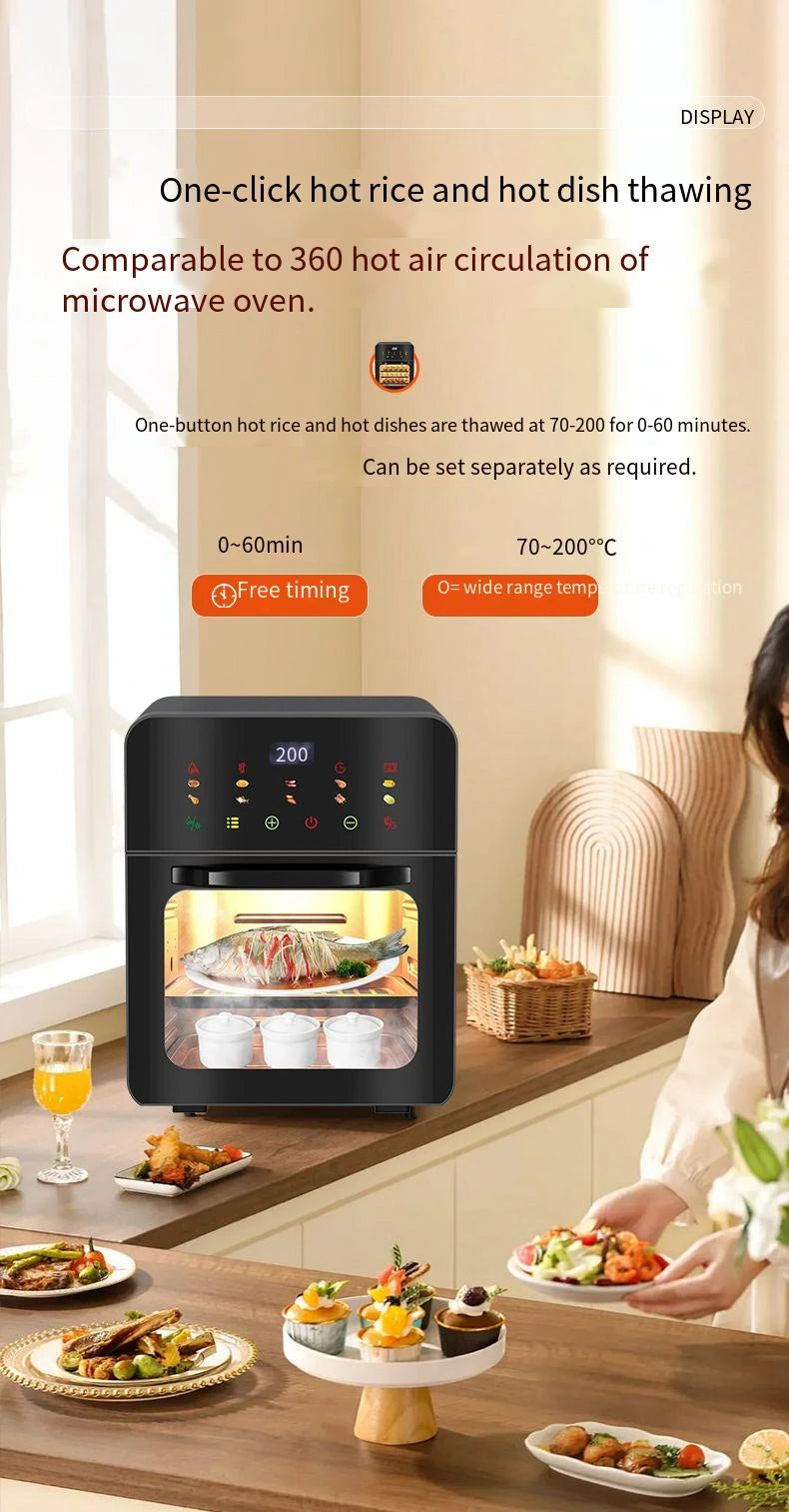 Smart 20L Air Fryer Oven Digital Support Customized Service Hot Deep Fryer Oven with Observation Window