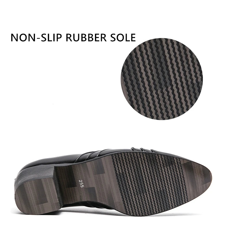 New Business Formal Oxford Shoes for Men Casual Wedding Office Party High Heels Shoes Classic Men Shoes PU Leather Dress Shoes