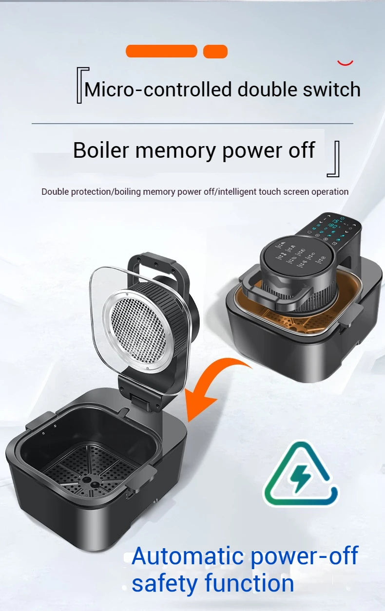 9L Multi functional Home Smart Air Fryer with Large Capacity Touch Screen Reservation Non stick Inner Perspective Oven