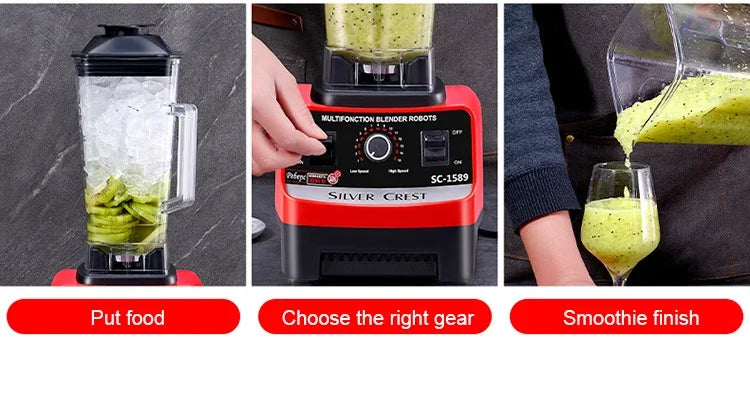2000W Heavy Duty Commercial Blender Fruit Mixer Juicer Food Processor Ice Smoothies Blender High Power Juice maker Crusher 220V