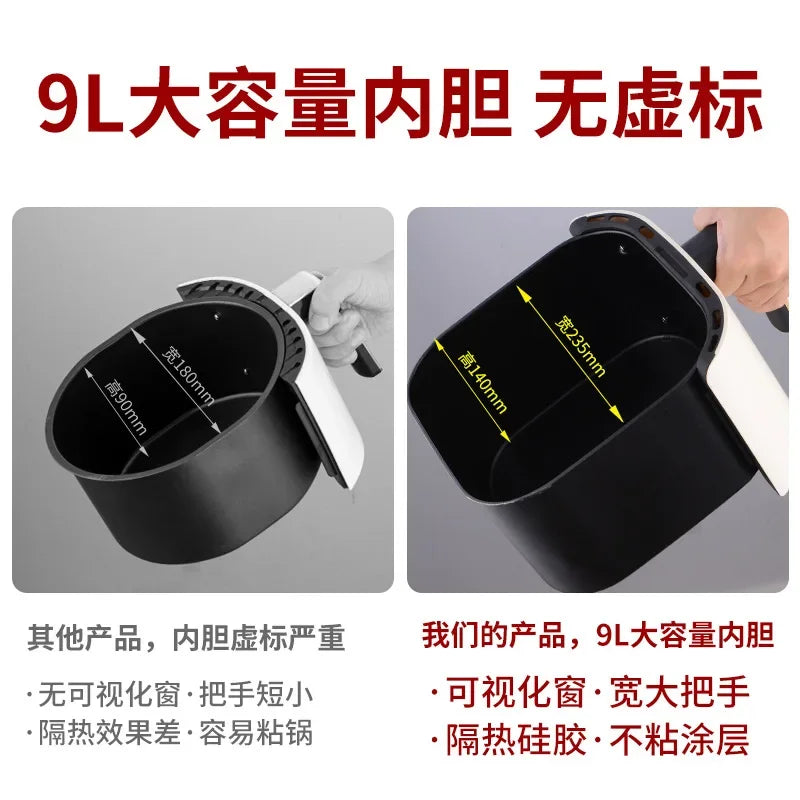 10L Shenhua Smart Air Fryers Large-capacity Household Multi-functional Smart Oil-free Smokeless Electric Oven Air Fryers 220V