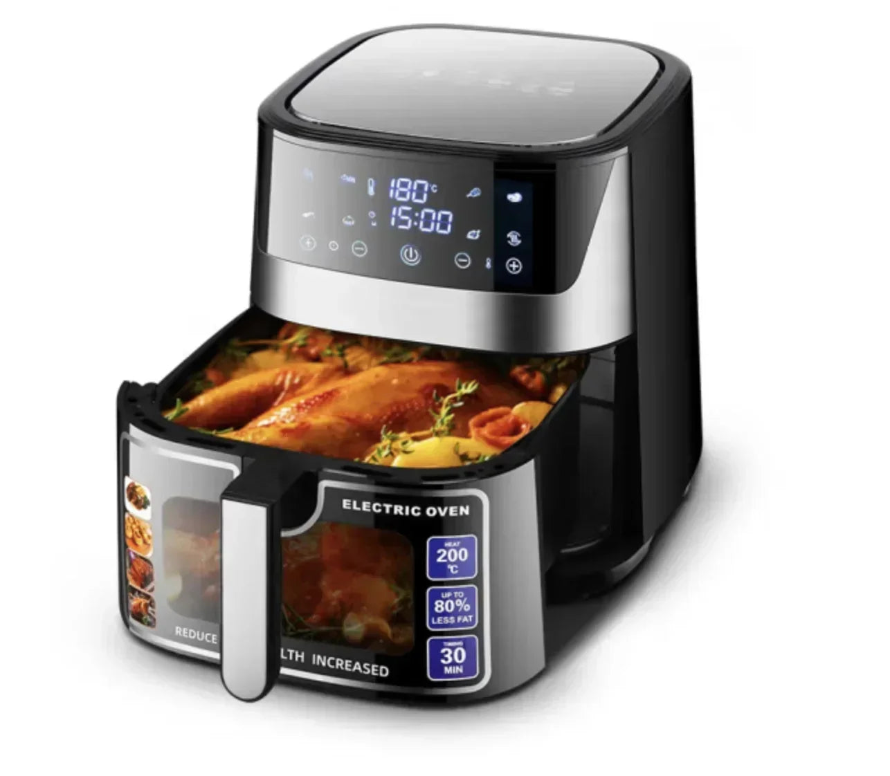 New intelligent household air fryer. Multifunction. Visual. Automatic. Large-capacity. Electric fryer oven all-in-one.
