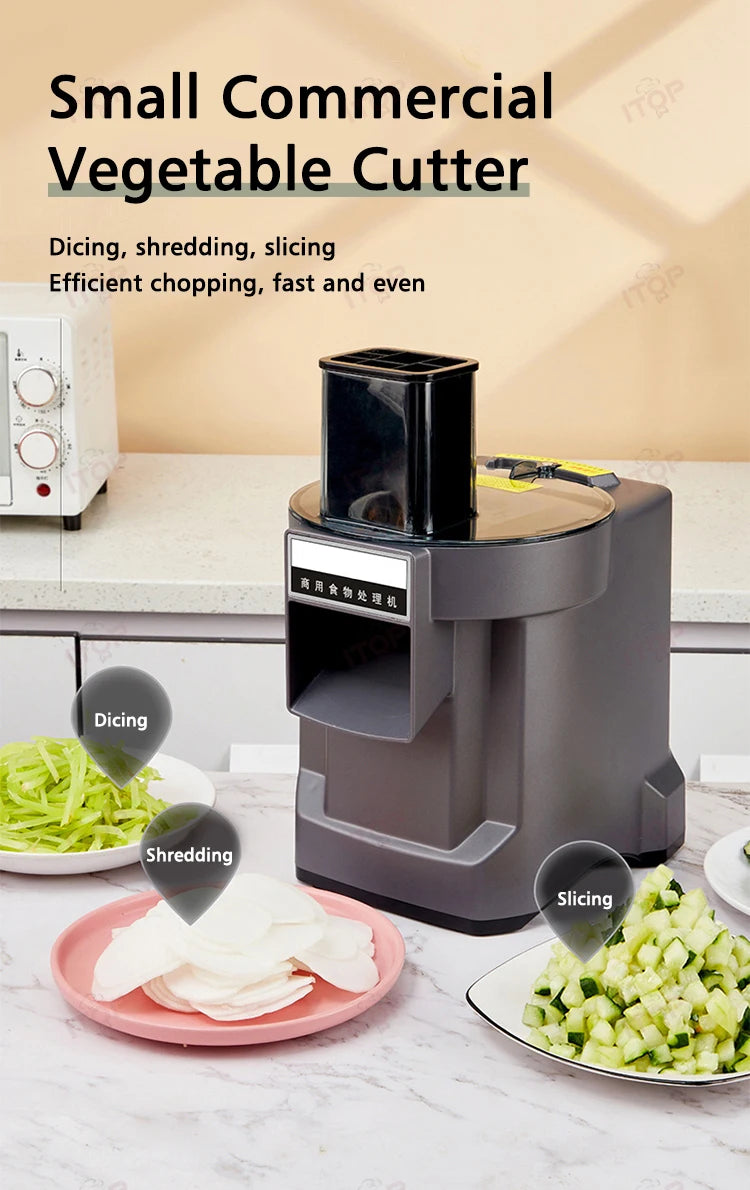 ITOP K8600 Multifunctional Vegetable Cutter Slicing Shredding Dicing Food Processor Commercial Vegetable Cutter with 3 Blade