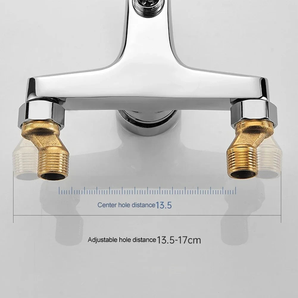 Household Multi-Function Faucet Zinc Alloy Wall Mounted Hot Cold Water Dual Spout Mixer Tap For Bathroom Shower Accessories