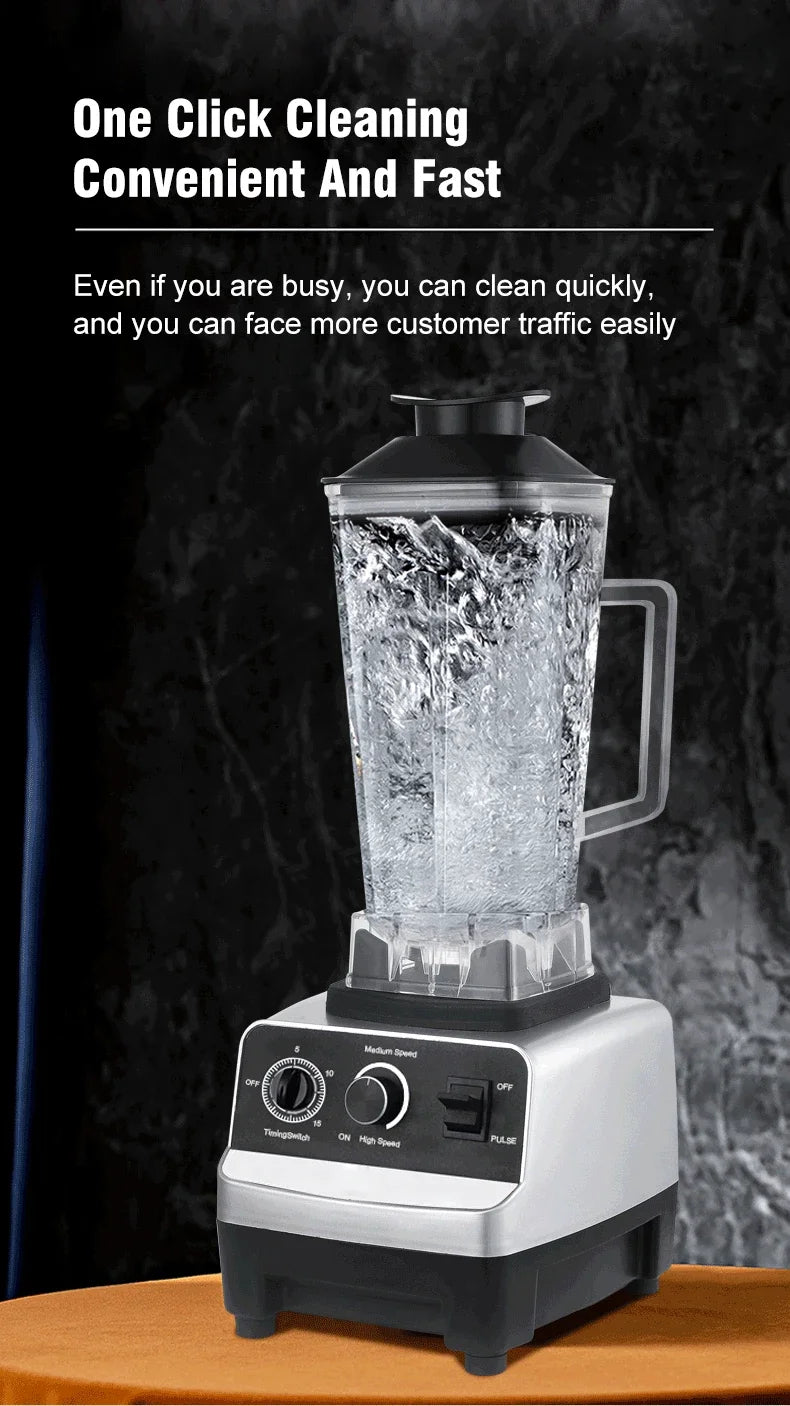 2000W Stationary Blender Heavy Duty Commercial Mixer Ice Smoothies Appliances for Kitchen Professional High Power Food Processor