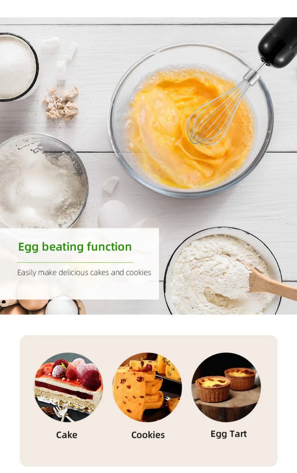 1000W Portable Handheld Electric Blender,4 In 1 Multi-Functional Household Kitchen Electric Mixer,Egg Beater,Food Processors