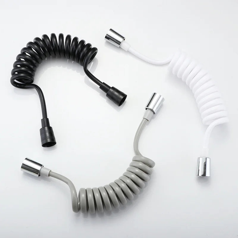 1.5/2m Telephone Line Style Spring Flexible Shower Hose Water Plumbing Toilet Bidet Sprayer Gun Connect Pipe Bathroom Accessorie