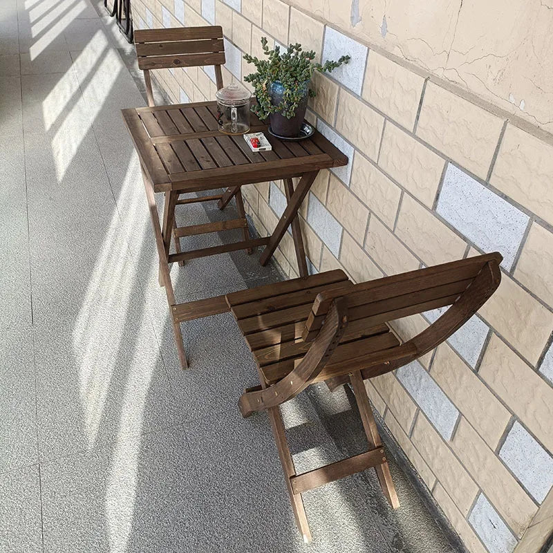 Nordic Solid Wood Garden Furniture Sets Patio Furniture Folding Portable Outdoor Garden and Terrace Set Outdoor Table Chair Set