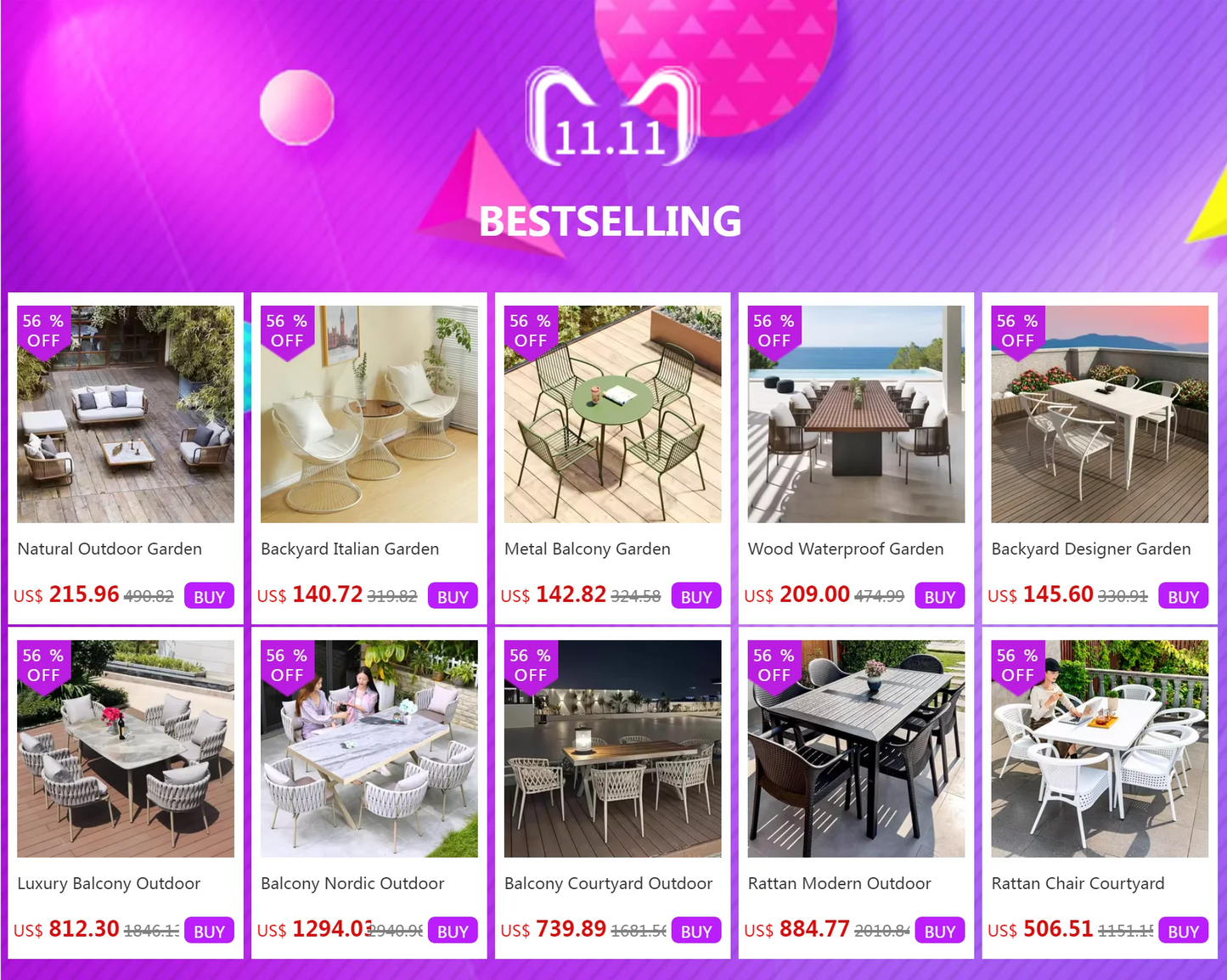 Retro Waterproof Garden Furniture Sets Nordic Lounge Sectional Designer Garden Furniture Sets Backyard Patio Mueble Decorations