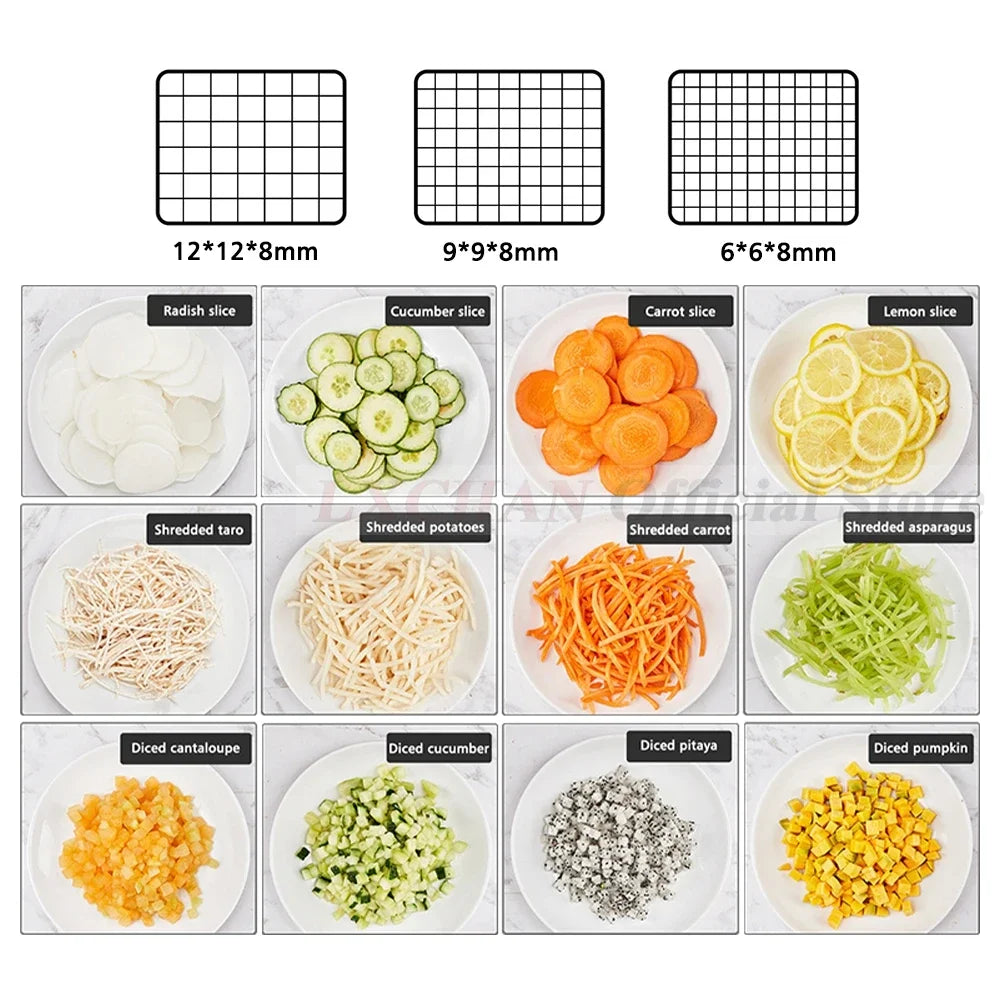HomeWise K8600 Vegetable Cutter Slicing Shredding Dicing Maker Food Processor with 3 Blade Multifunctional Cutter