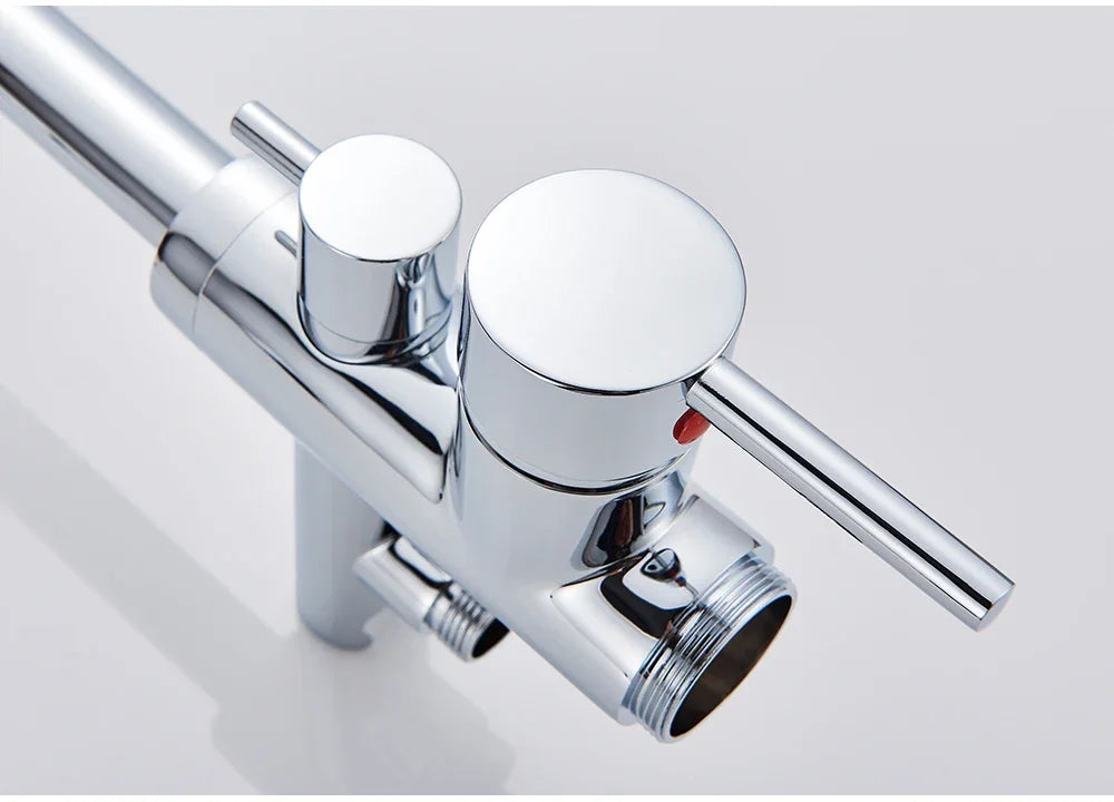 Chrome White Floor Mounted Bathtub Faucet Bathroom Freestanding Bath Tub Shower Set Swivel Spout Clawfoot Mixer