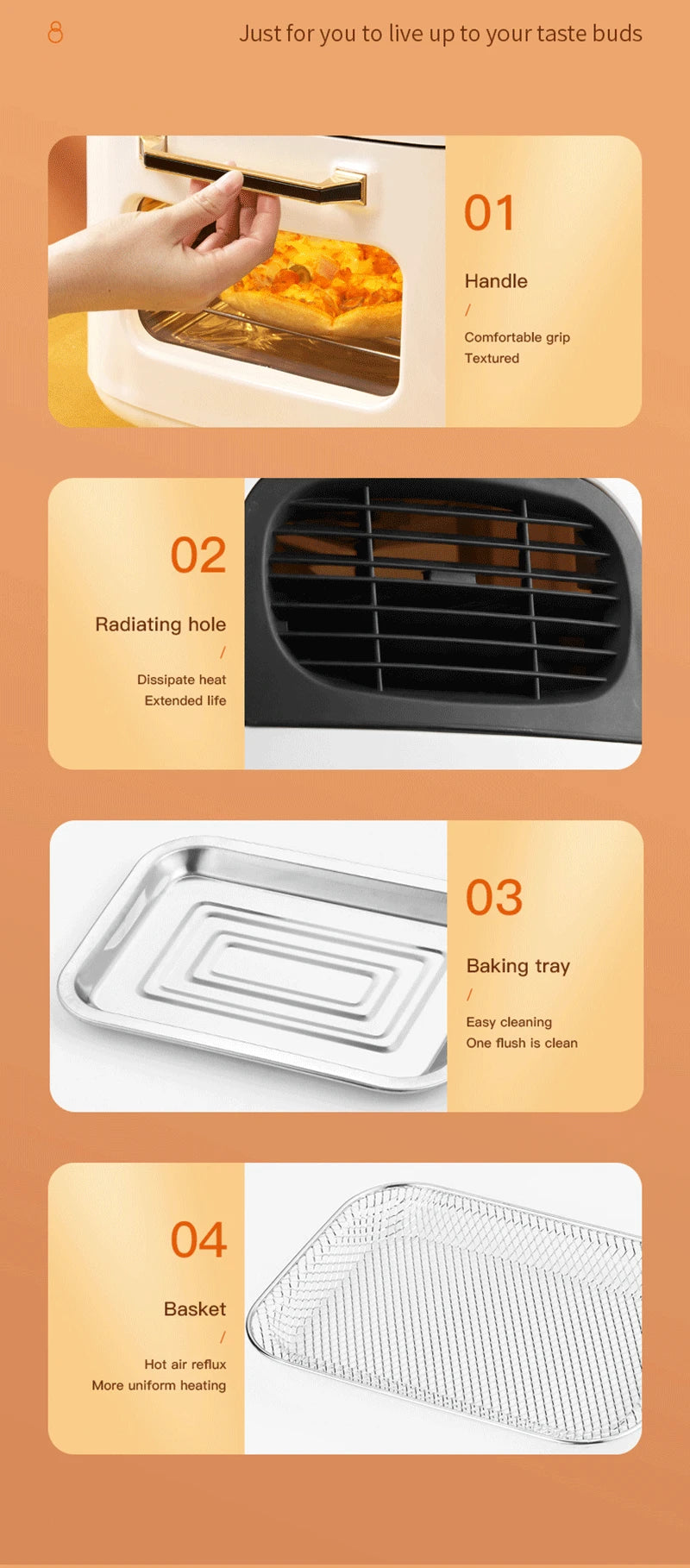 15L Large Multifunction Digital Air Fryer Without Oil Electric Oven, Dehydrator, Oven Touch Screen Fryer Viewable Window