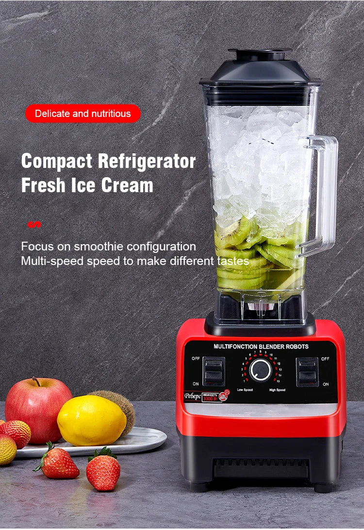 Heavy Duty Commercial Grade Blender 2000W Mixer Juicer Fruit Food Processor Ice Smoothies Blender Juice Crusher EU/UK/US Plug