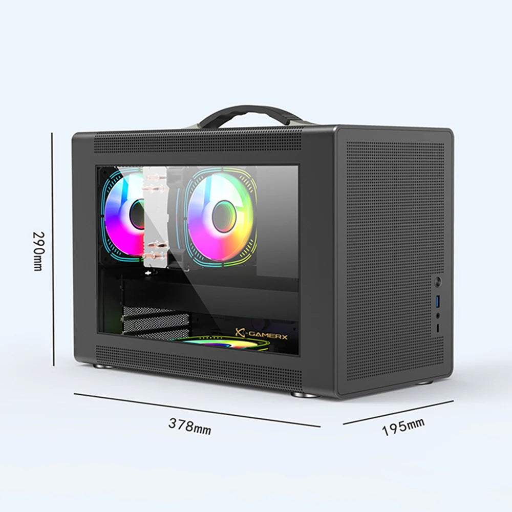 Power Train P60 Desktop MATX Case Handheld Portable Mesh Version PC Small Chassis Supports 350mm Graphics Card Type-C Interface