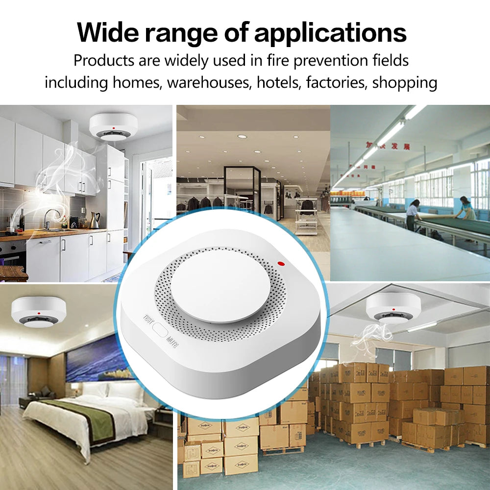 Tuya WiFi ZigBee Smart Smoke Detector Sensor Security Fire Protection Smoke Alarm For Home Security System Via Smart Life APP