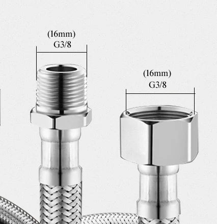 SUS304 European standard G3/8 plumbing hose for single cold faucet