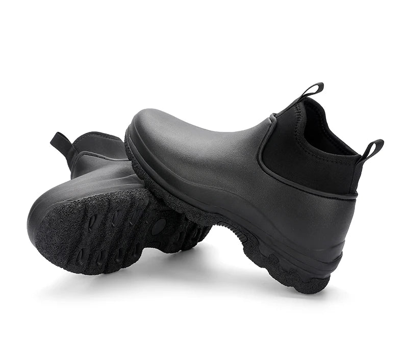 New Outdoor Fashion Versatile Wear resistant and Oil resistant Short Rain Boots for Men's Waterproof and Anti slip Kitchen Shoes