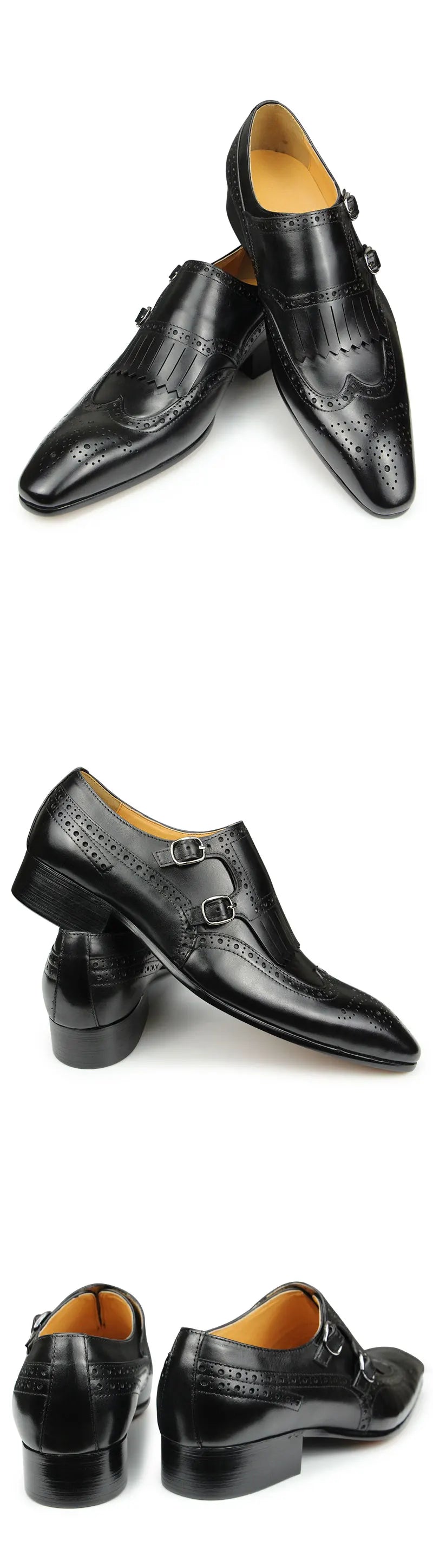 Luxury Leather Shoes New Top Layer Cowhide Pointed Toe British Business Formal Men's Leather Shoes Wedding Shoes Office Shoes