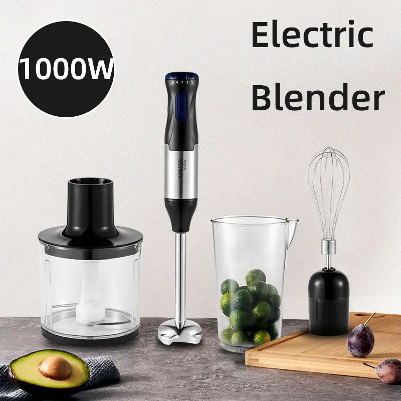 1000W Portable Handheld Electric Blender,4 In 1 Multi-Functional Household Kitchen Electric Mixer,Egg Beater,Food Processors