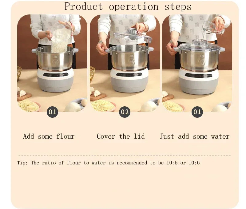 110V/220V German Home Mini Automatic Kneading and Fermenting Multifunctional Electric Food Mixer