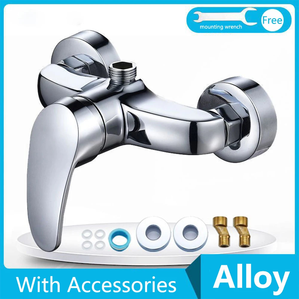 150MM Rainfall Thermostat Bathroom Shower Faucet Set Handheld Booster Showerhead Wall Mounted Brass Bath Hot & Cold Mixer Taps