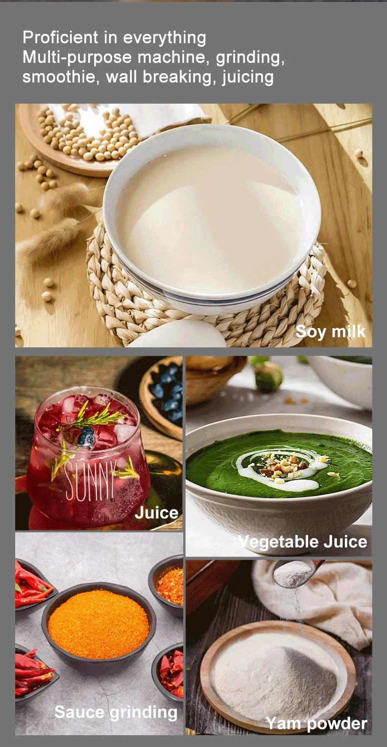 2000W Stationary Blender Heavy Duty Commercial Mixer Ice Smoothies Appliances for Kitchen Professional High Power Food Processor