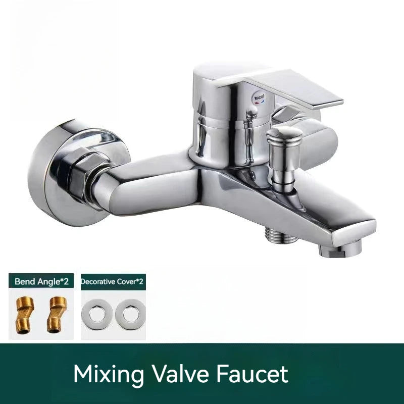 Home Bathroom Triple Shower Faucet Support Hot and Cold Water Faucet Bath Bath Mixer Valve Shower Set Bathroom Accessories