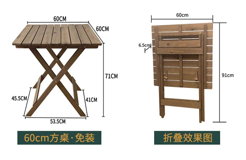 Nordic Solid Wood Garden Furniture Sets Patio Furniture Folding Portable Outdoor Garden and Terrace Set Outdoor Table Chair Set