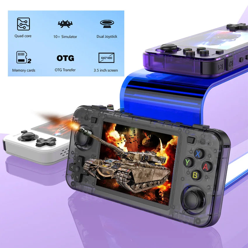 R36H Retro Handheld Game Console ARKOS System Kid Christmas Gift Portable Pocket Video Player 3.5 Inch IPS Screen R36S landscape