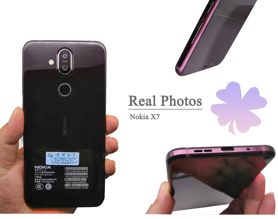 Nokia X7 Smartphone 6.18" inches Snapdragon 710 Octa Core Android 20MP Mobile Phone Fast charging 18W used phone