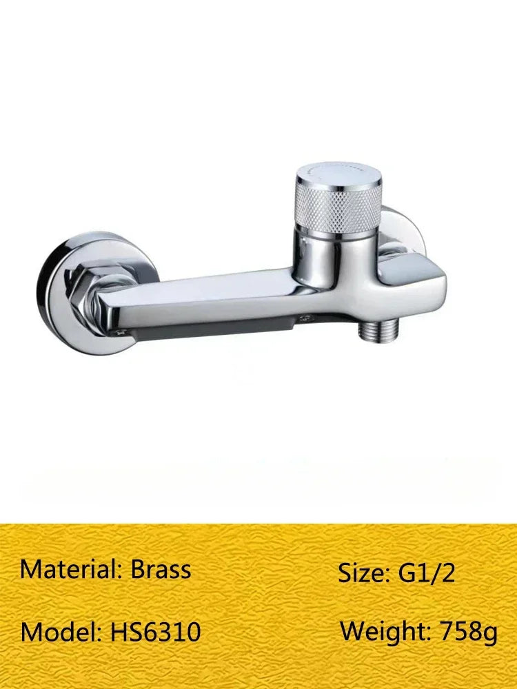 Wall Mounted Brass Shower Faucet Mixing Valve Bathroom Hot Cold Water Mixer Tap Bathroom Combination Water Mixer Bathtub Faucet