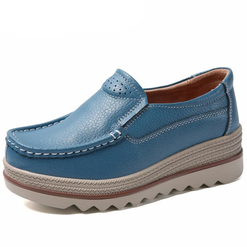 TIMETANG Autumn women flat shoes woman platform sneakers moccasins shoes woman creepers without lace genuine leather shoe ladies