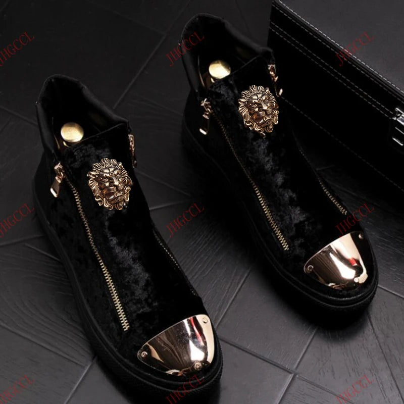 New breathable casual shoes Luxury loafers Solid rubber velvet zipper non-leather casual shoes