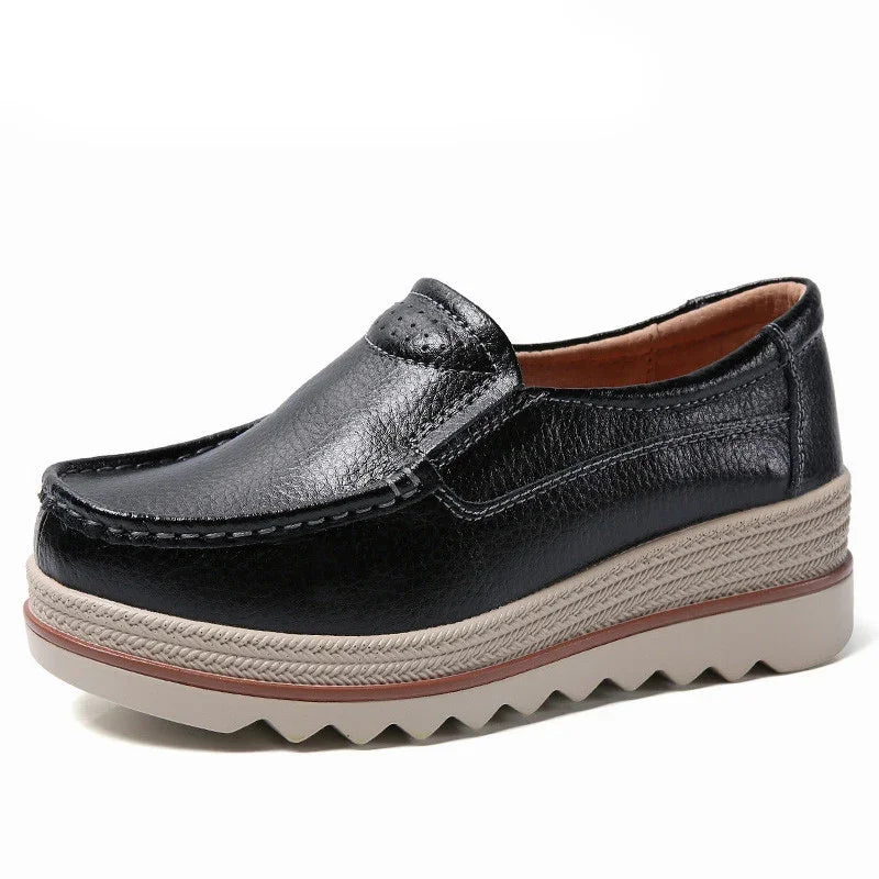 TIMETANG Autumn women flat shoes woman platform sneakers moccasins shoes woman creepers without lace genuine leather shoe ladies