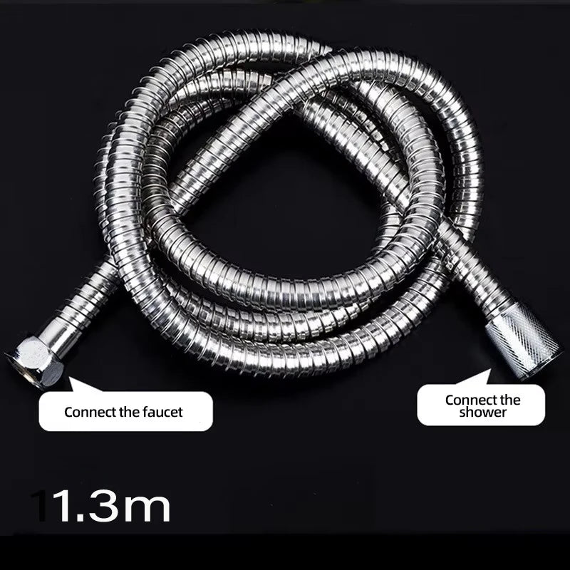 1.3m Flexible Shower Hose Plumbing Hoses Stainless Steel Chrome Bathroom Accessories Water Head Washers Showerhead Pipe