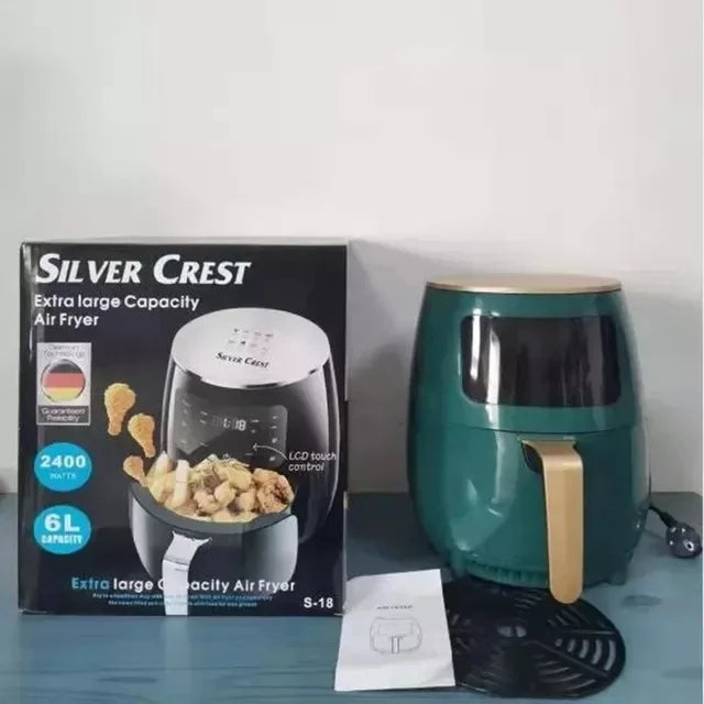 New Air Fryer Household Iarge Capacity French Fries Machine Multifunctional Electric Fryer 6L 1200W