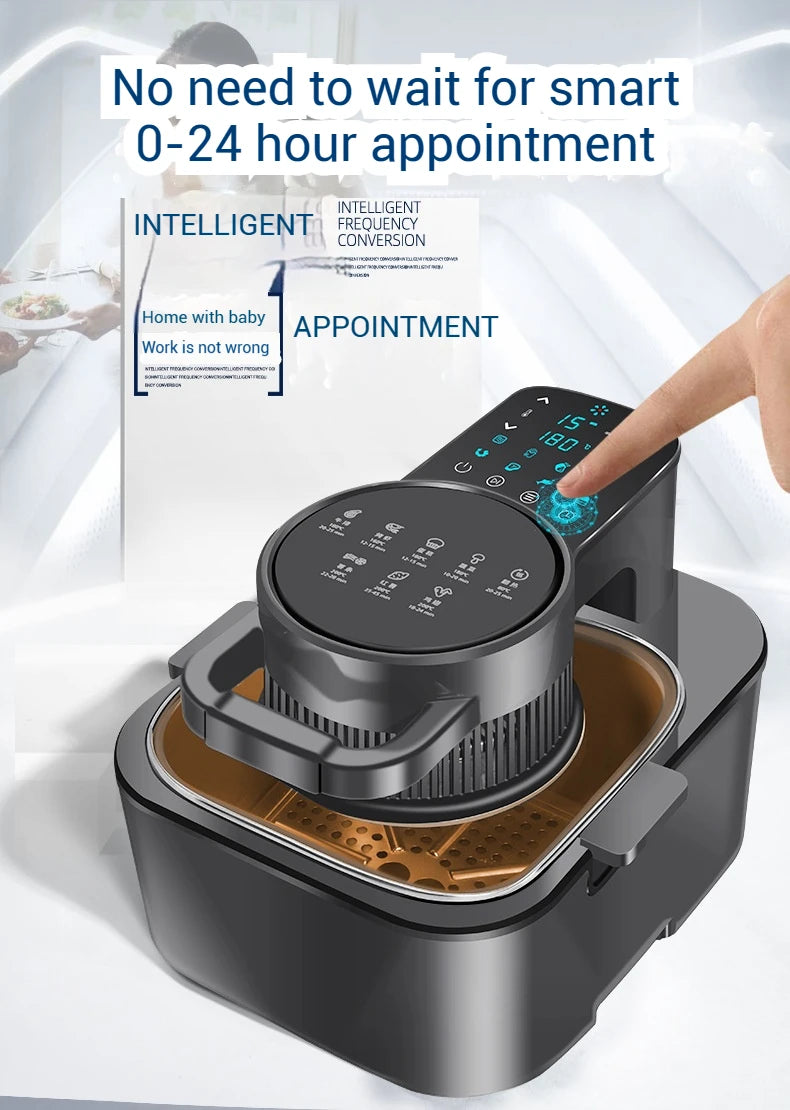 9L Multi functional Home Smart Air Fryer with Large Capacity Touch Screen Reservation Non stick Inner Perspective Oven