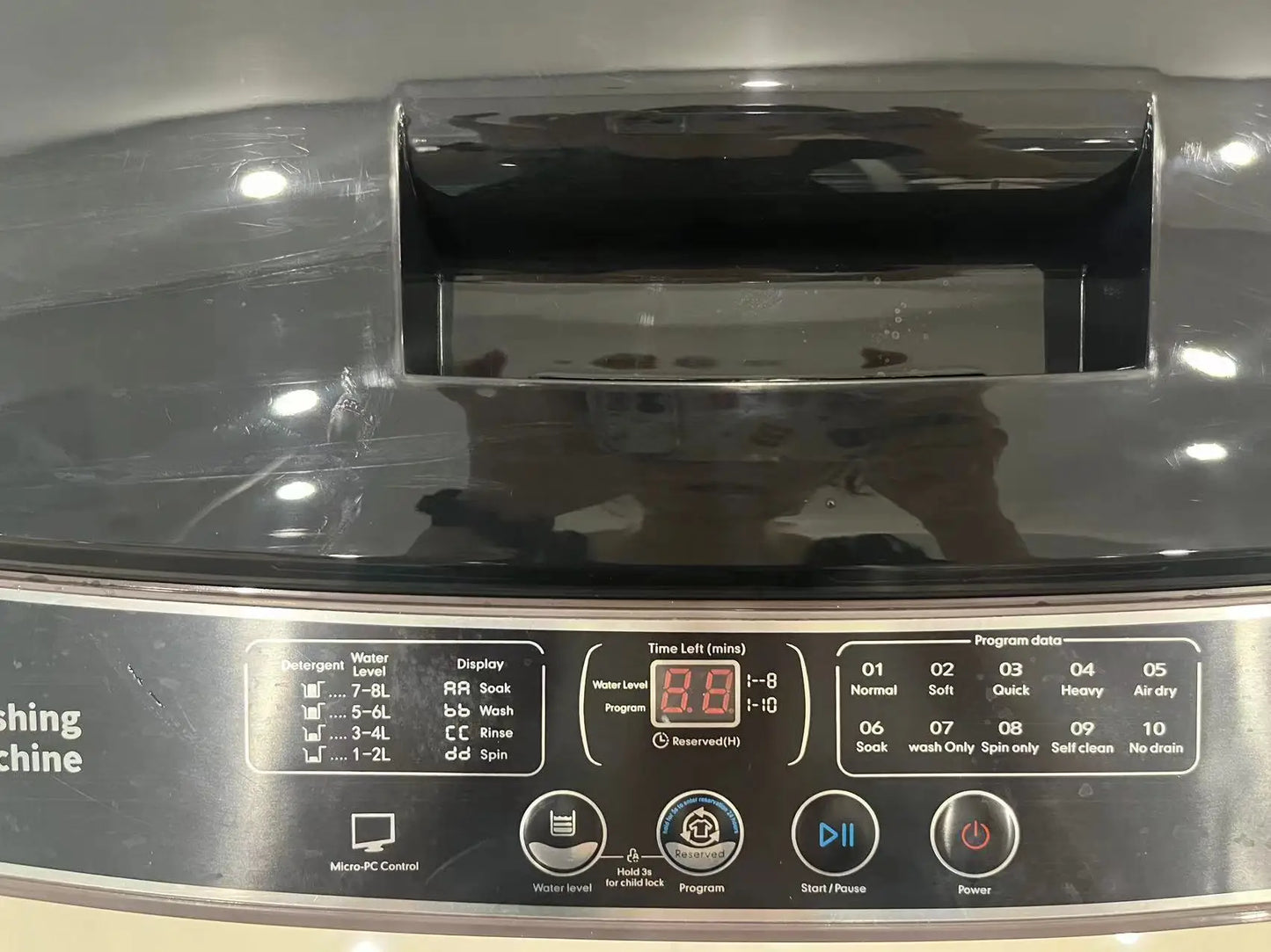 12KG Automatic Washing Machine Blue Light Antibacterial Portable Large Capacity Laundry Clothes Dryer Inverter for Home Dorms RV
