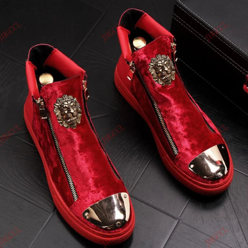 New breathable casual shoes Luxury loafers Solid rubber velvet zipper non-leather casual shoes