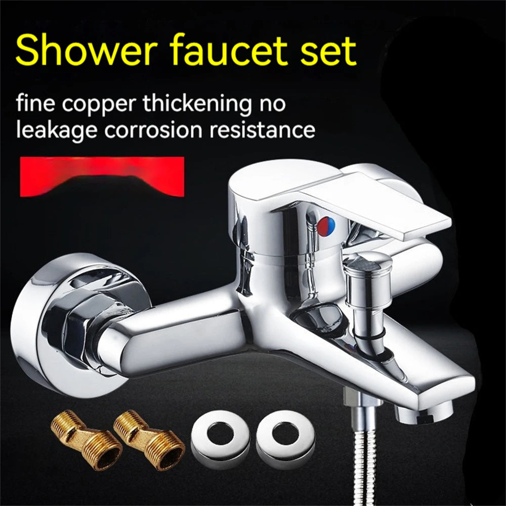 Household Multi-Function Faucet Zinc Alloy Wall Mounted Hot Cold Water Dual Spout Mixer Tap For Bathroom Shower Accessories