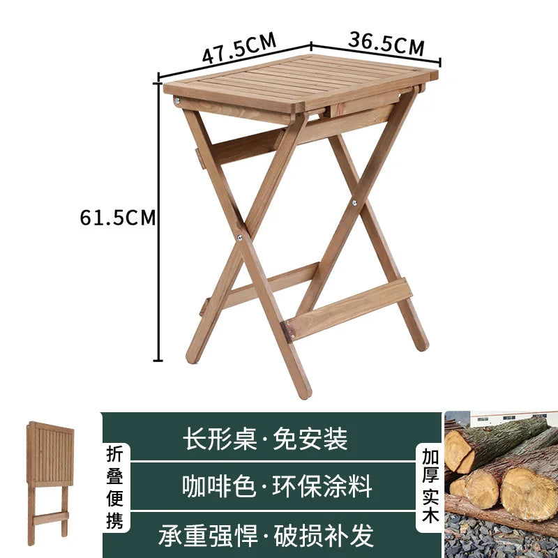 Nordic Solid Wood Garden Furniture Sets Patio Furniture Folding Portable Outdoor Garden and Terrace Set Outdoor Table Chair Set
