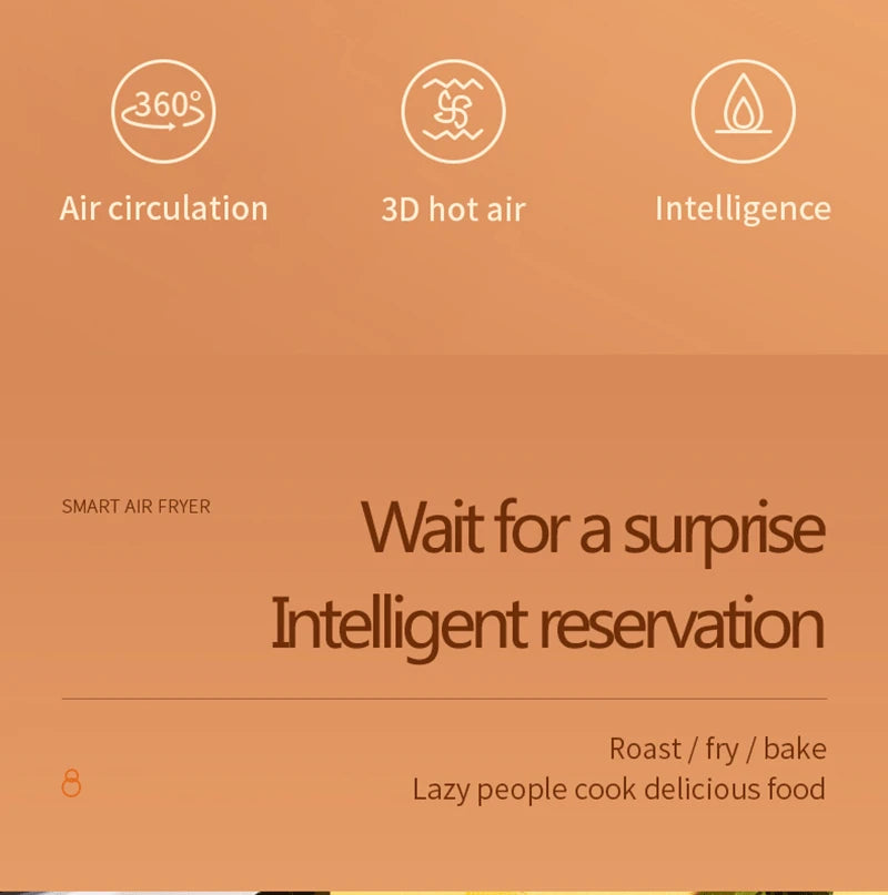 15L Large Multifunction Digital Air Fryer Without Oil Electric Oven, Dehydrator, Oven Touch Screen Fryer Viewable Window