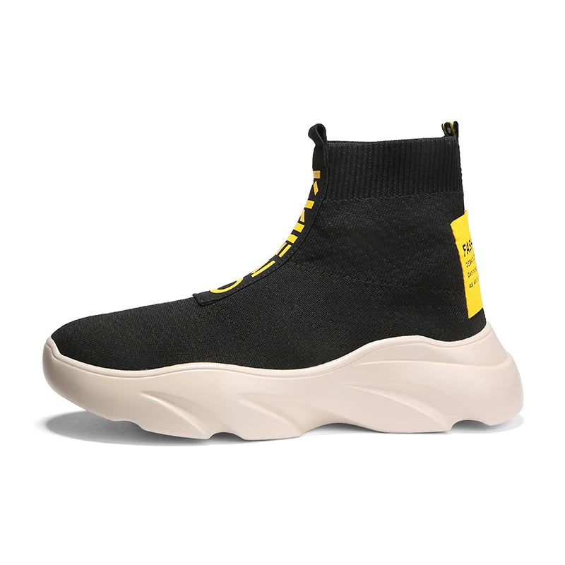 Men Vulcanized Shoes High Top Casual Sports Shoes Breathable Jogging Shoes Platform Sneakers Socks Ankle Boots Chaussure Homme