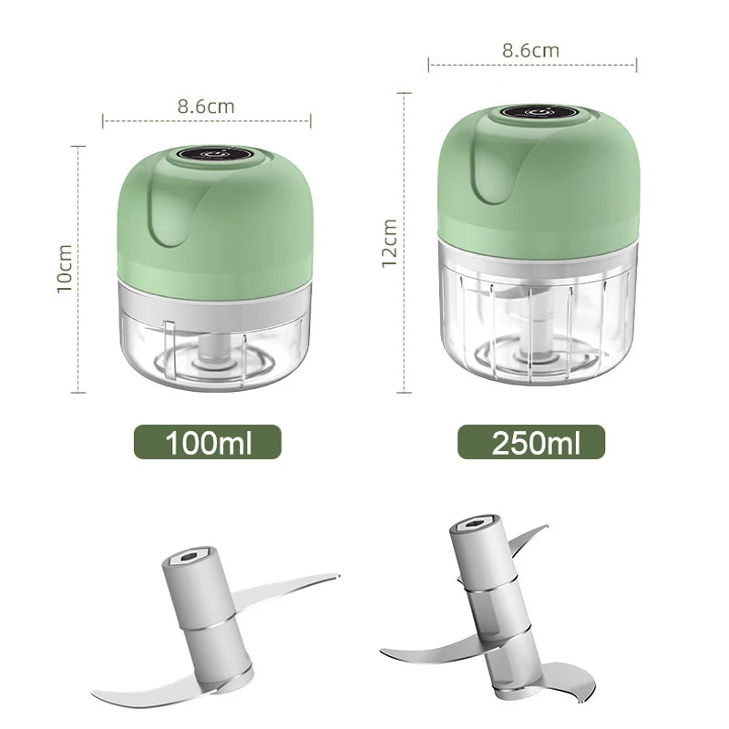 100/250ml Electric Garlic Masher Machine Mini USB charging Food Processor for Nuts Vegetable BlackPepper Chili Kitchen Tools