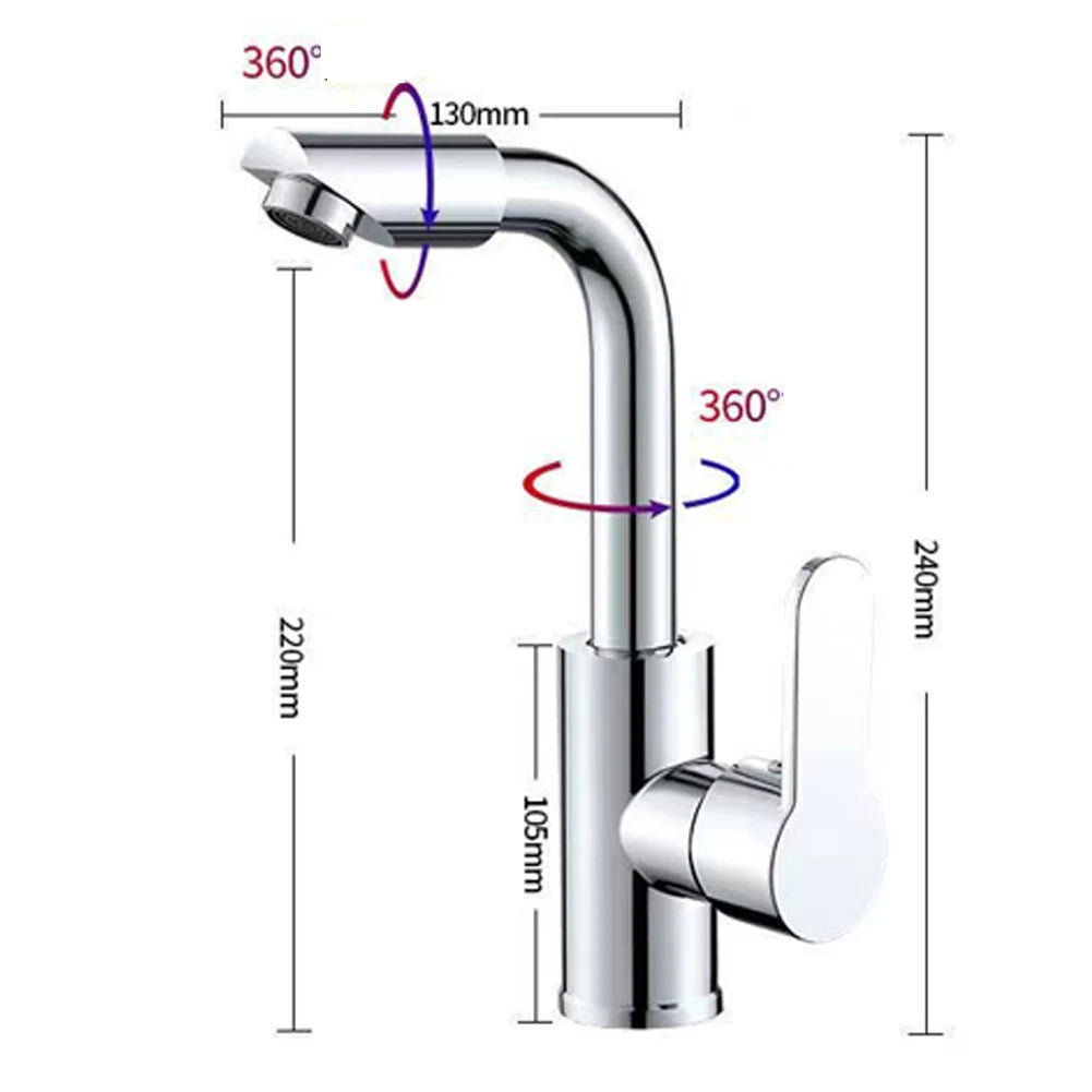 High Quality Bathroom Faucet Sink Faucet Bar Sink Dual-use Faucet Single Handle Stainless Steel Two-in-one° Rotate