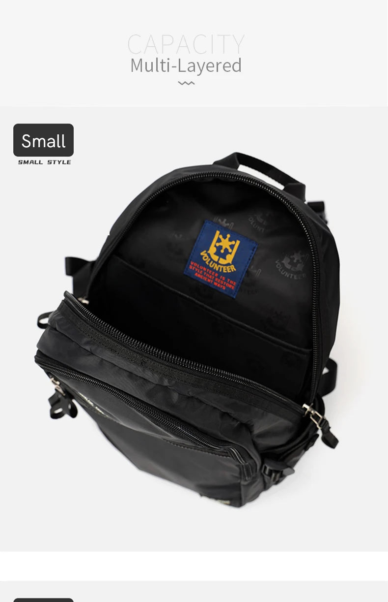 Volunteer Backpack for Men 2023 New Fashionable Large Capacity High Quality Laptop Waterproof Travel Casual Bags1801-08
